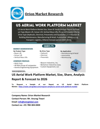 US Aerial Work Platform Market Trends, Size, Competitive Analysis and Forecast 2