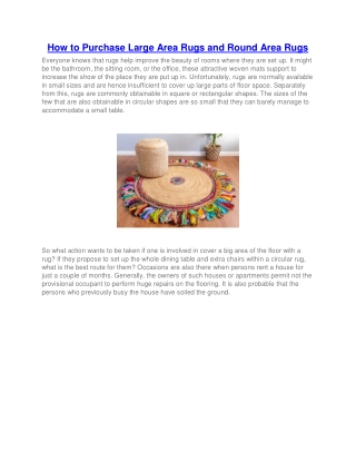 How to Purchase Large Area Rugs and Round Area Rugs