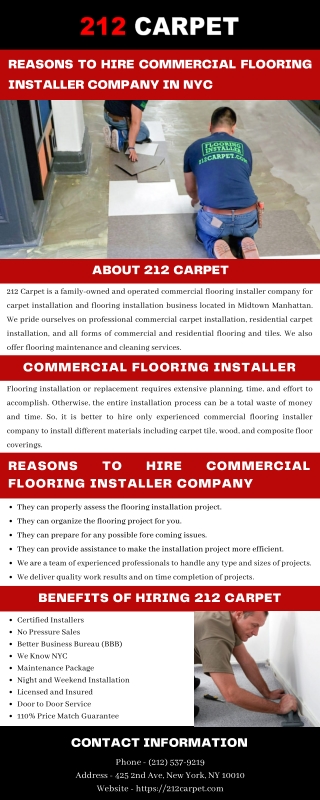 Reasons to Hire Commercial Flooring Installer Company in NYC