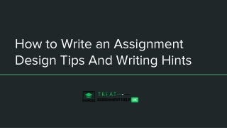How to Write an Assignment Design Tips And Writing Hints
