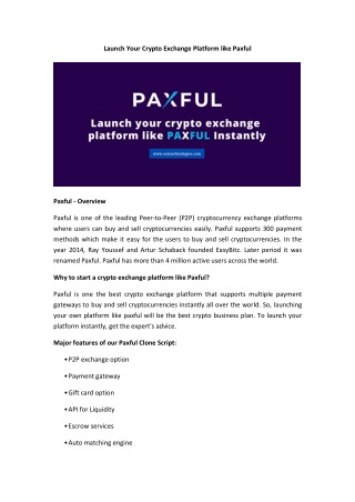 Launch your crypto exchange platform like Paxful