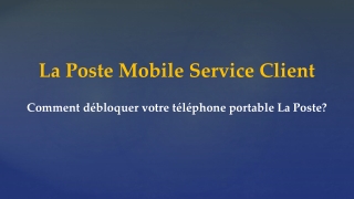La Poste Mobile Service Client