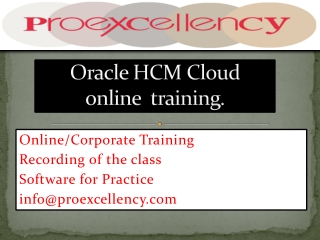 Proexcellency Provides Oracle HCM Cloud Online Training