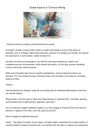 SimpleAspectsofTechnicalWriting