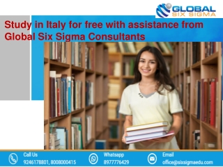 Study in Italy for free with assistance from Global Six Sigma Consultants | stud