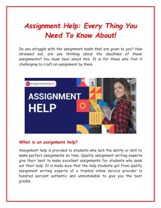 Assignment Help: Every Thing You Need To Know About!