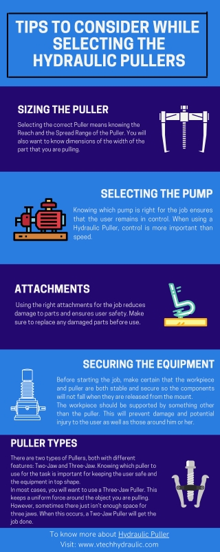 Tips to consider while selecting the hydraulic pullers