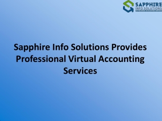 Sapphire Info Solutions Provides Professional Virtual Accounting Services