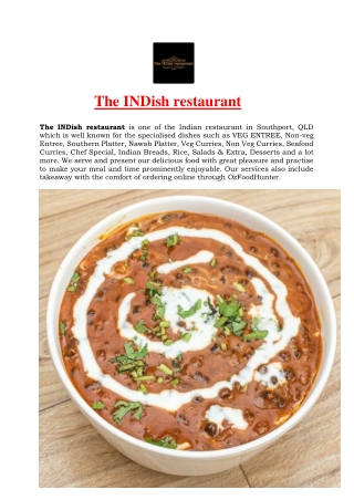 5% Off - The INDish restaurant Southport Menu, QLD