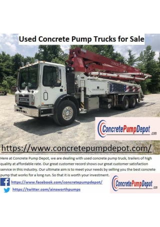 Pre-owned Concrete Pumps