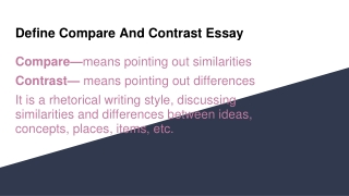 Define Compare And Contrast Essay