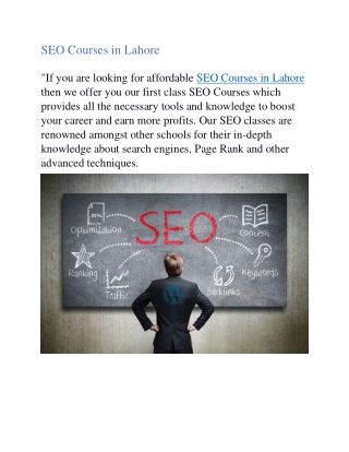 SEO Courses in Lahore