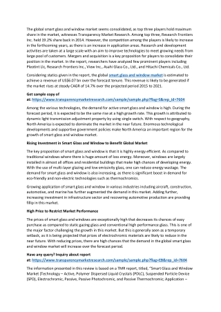 Smart Glass and Window Market