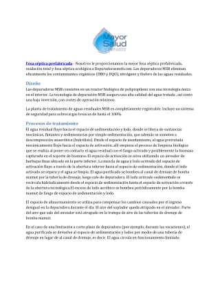 Fosa séptica prefabricada - Depuradorasmsb.com