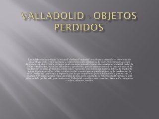 Valladolid - objetos perdidos
