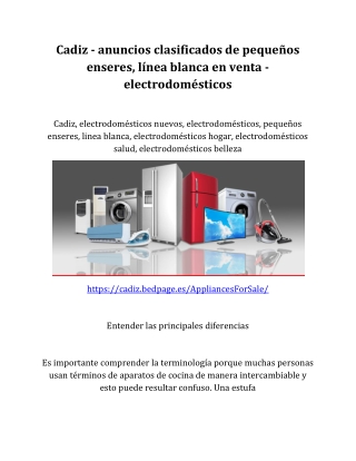 Cadiz - anuncios clasificados de pequeños enseres, línea blanca en venta - electrodomésticos-converted