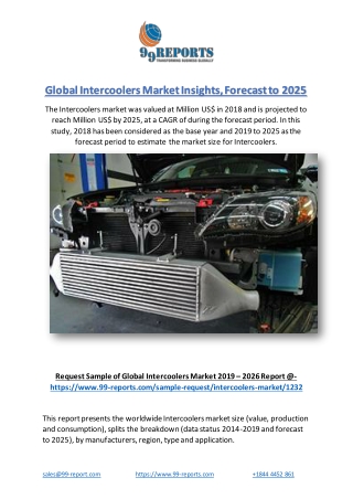 Global Intercoolers Market Insights, Forecast to 2025