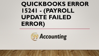 QuickBooks Error 15241 - (Payroll Update Failed)
