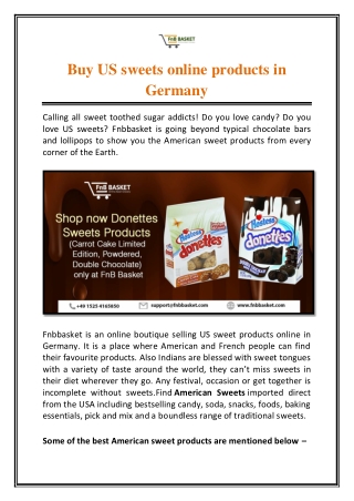 Buy US sweets online products in Germany