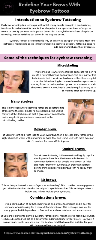 Redefine Your Brows With Eyebrow Tattoos