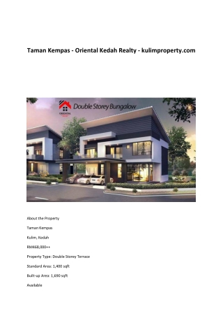 Taman Kempas - Oriental Kedah Realty - kulimproperty.com