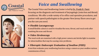 Voice and Swallowing Treatment Services - Coastal Ear Nose & Throat