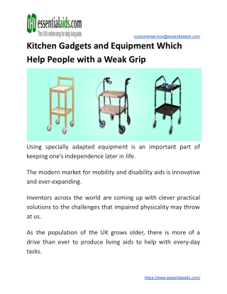 Kitchen Gadgets and Equipment Which Help People with a Weak Grip