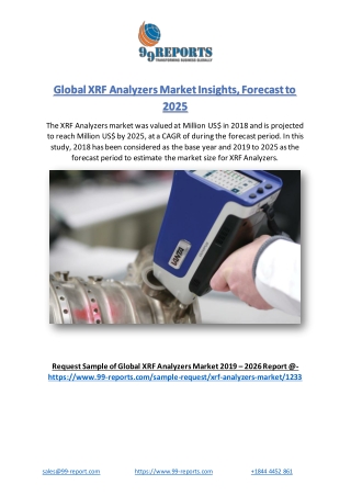 Global XRF Analyzers Market Insights, Forecast to 2025
