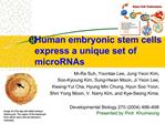 Human embryonic stem cells express a unique set of microRNAs