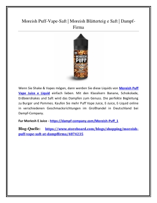 Moreish Puff-Vape-Saft | Moreish Blätterteig e Saft | Dampf-Firma