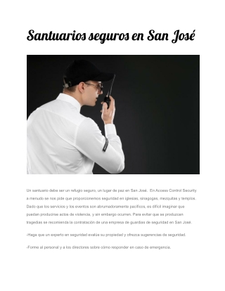 Santuarios seguros en San José