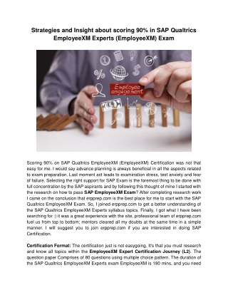 Strategies and Insight about scoring 90% in SAP Qualtrics EmployeeXM Experts (EmployeeXM) Exam