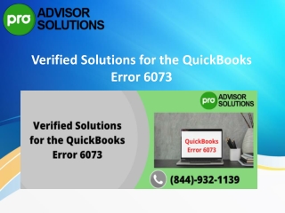 Rigorously Explained How to resolve QuickBooks error 6073 effortlessly