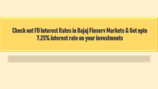 Bajaj finance fixed deposit rates 2021