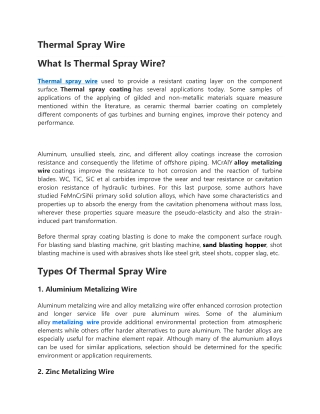 Thermal Spray Wire-converted