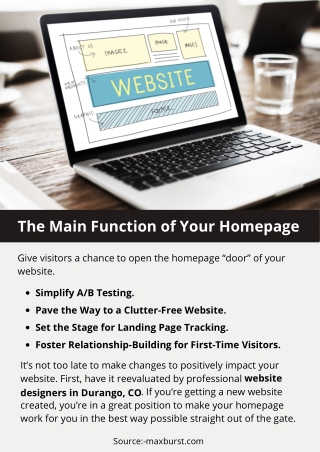 The Main Function of Your Homepage