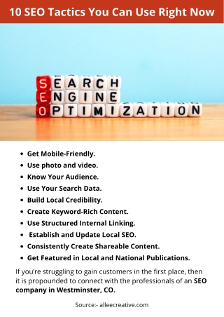 10 SEO Tactics You Can Use Right Now