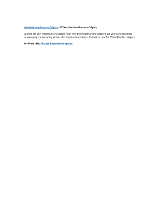Hire best headhunters Calgary