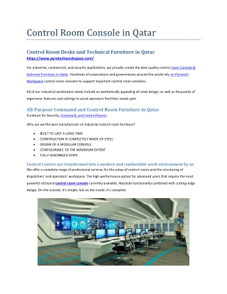 Control Room Console in Qatar