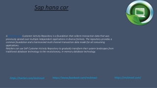 Sap hana car