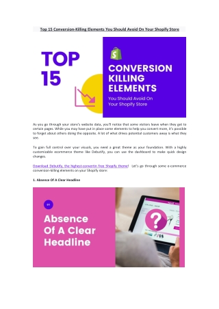 Top 15 Conversion-Killing Elements You Should Avoid On Your Shopify Store