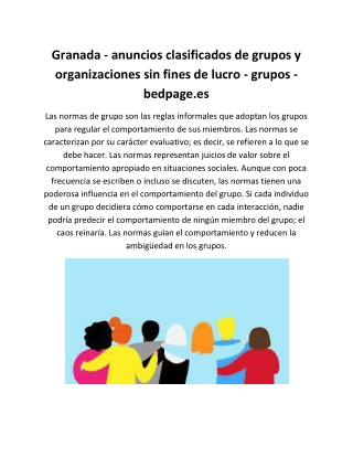 Granada - anuncios clasificados de grupos y organizaciones sin fines de lucro - grupos - bedpage.es