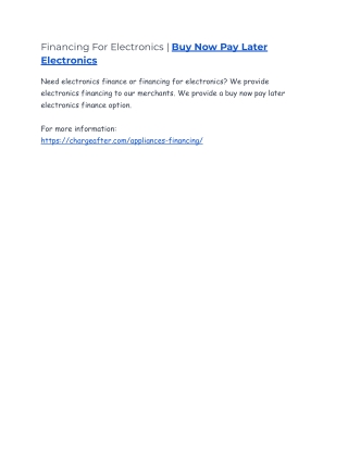 Financing For Electronics | Buy Now Pay Later Electronics