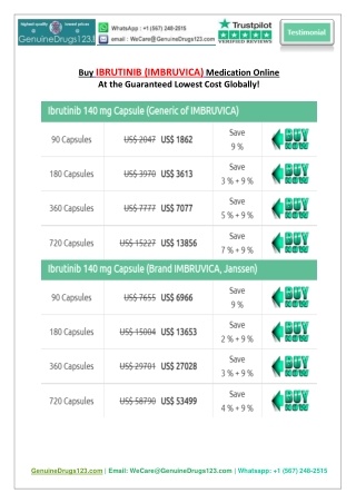 Buy IBRUTINIB Capsule Worldwide