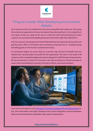 Things to Consider When Developing an eCommerce Website