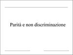 Parit e non discriminazione