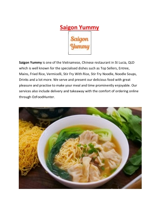 5% Off - Saigon Yummy St Lucia Menu, QLD