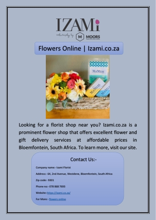 Flowers Online | Izami.co.za