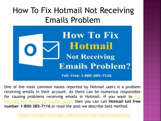 Call 1-800–385–7116 - How To Fix Hotmail Not Receiving Emails Problem