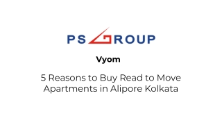 Vyom - 5 Reasons to Buy Read to Move Apartments in Alipore Kolkata